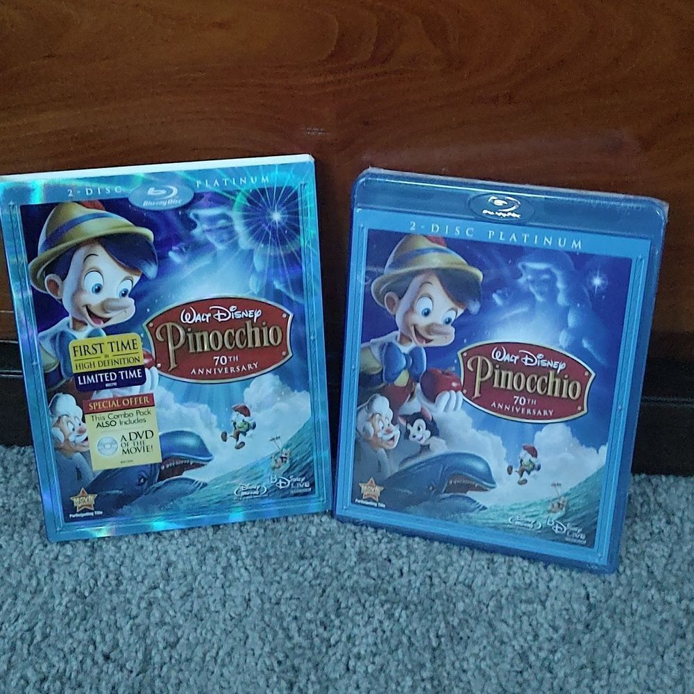 Pinocchio (Blu-ray/DVD, 2009, 3-Disc Set, 70th Anniversary Platinum NEW Sealed